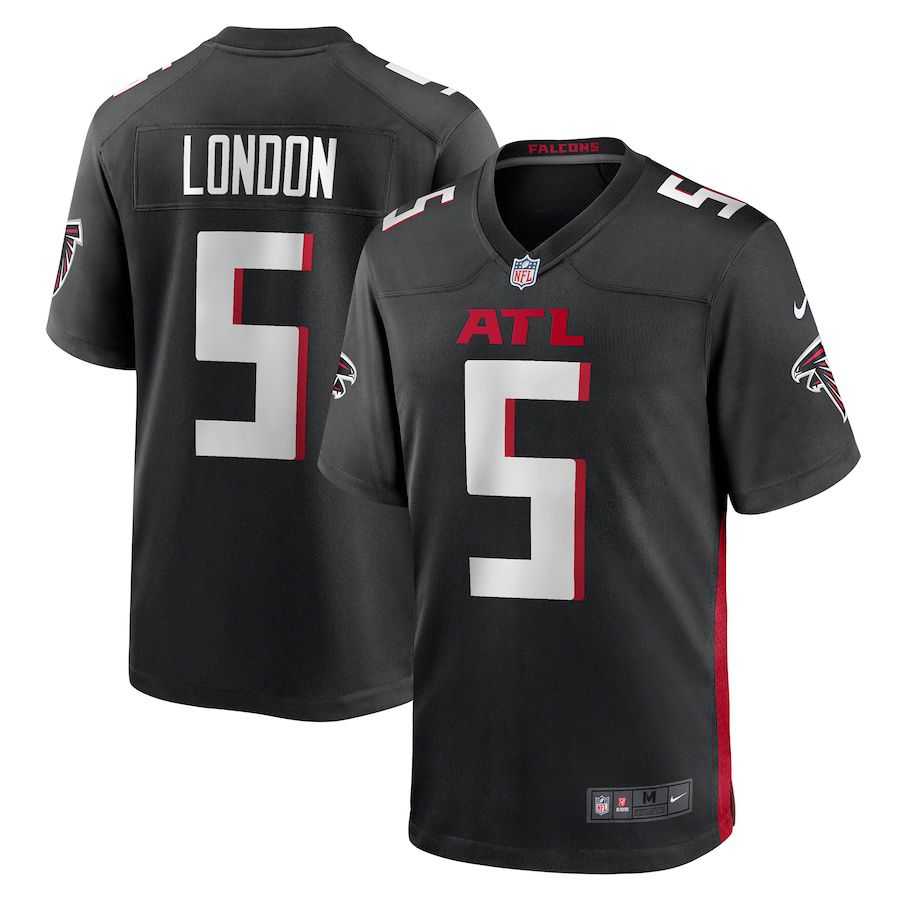 Men Atlanta Falcons 5 Drake London Nike Black 2022 NFL Draft First Round Pick Game Jersey